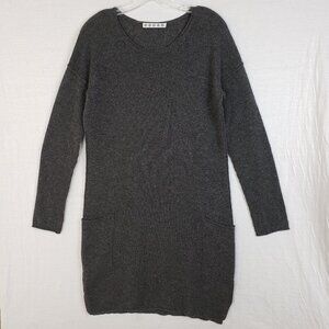 KOKUN 100% Cashmere Sweater Dress Tunic Knit Gray size S Relaxed Fit Lagenlook